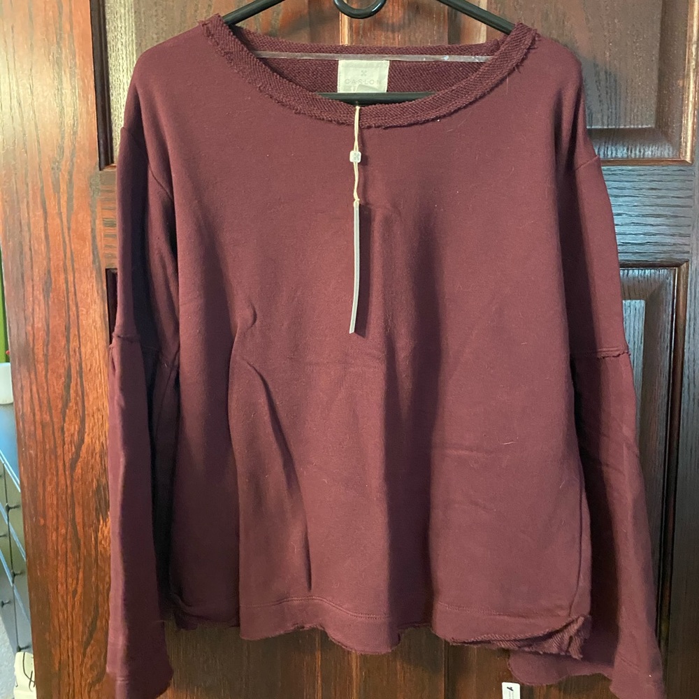 Maroon Bell Sleeve Sweatshirt